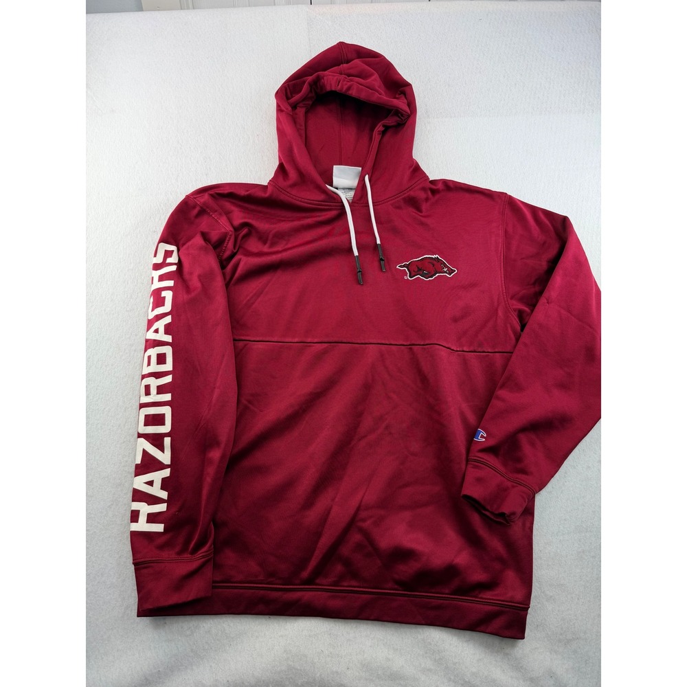 Champion Arkansas Razorbacks Performance Hoodie Red Mens Large L NCAA Fan Gear